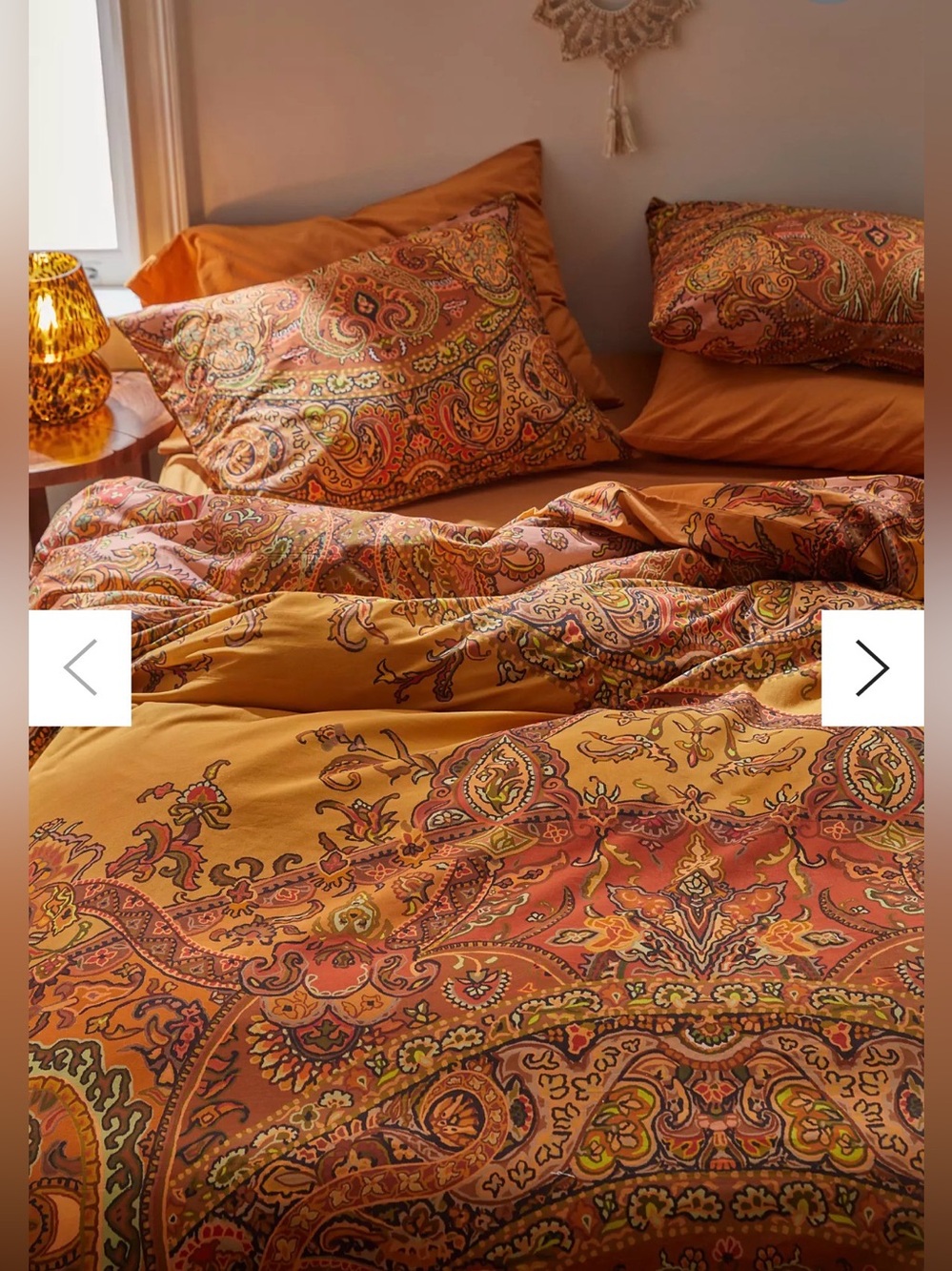 Urban Outfitters Deja Paisley Patterned Orange Duvet Cover